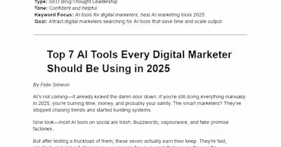 Top 7 AI Tools Every Digital Marketer Should Be Using in 2025