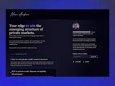 Webflow Personal Site for Private Markets Leader
