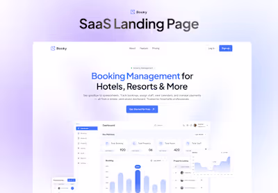 Booking management SaaS Landing Page