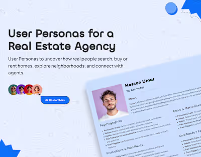 User Personas for a Real Estate Agency