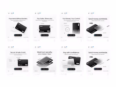 Fintech ad design concepts.