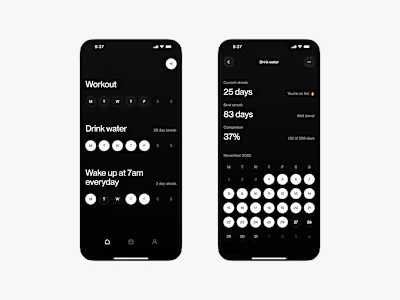 Habits Mobile App UI