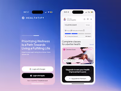 Healthtify Health App UX Design