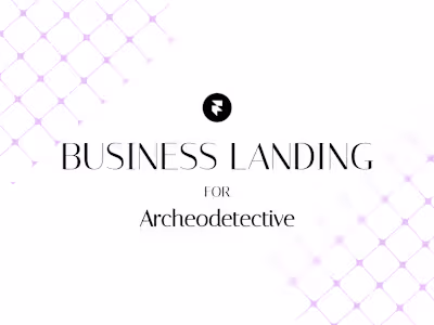 Business Landing Page for Archeodetective