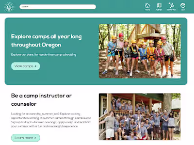 Campquest Web & Dashboard Application Development
