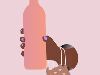 A bottle held by a hand