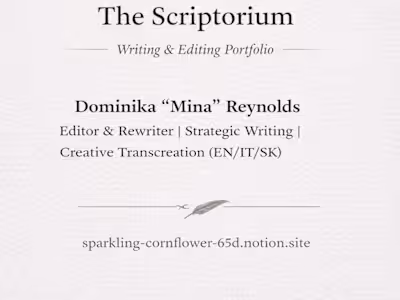 The Scriptorium — Writing & Editing Portfolio