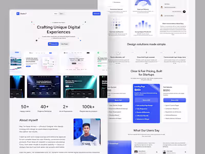 Sleek and Minimal Portfolio Landing Page Design