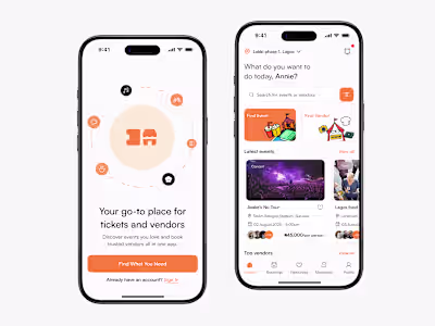 Bina - Events Vendor Booking App Design