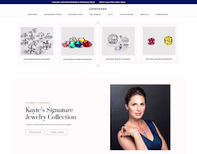 Luxury Jewelry E-Commerce Website – Gemsparx Front-End & Ful...