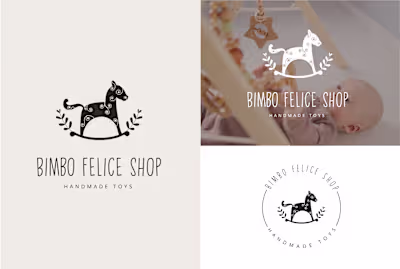 Boho hand drawn logo design for baby toy shop