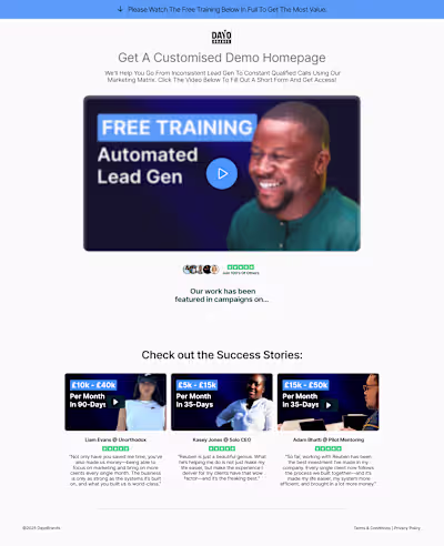 Created a VSL lead magnet funnel and CRM automation workflow...