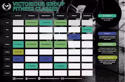 Timetable For "Victorious Group" GYM