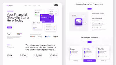 Clean, modern, and conversion-focused landing page UI for a ...