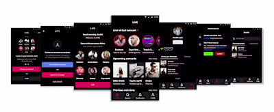 Livestream music concert app — a UI/UX case study