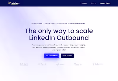 Modern Linkedin Marketing agency lander "InMailer"