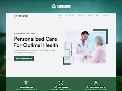 Regenduo - Landing Page Design