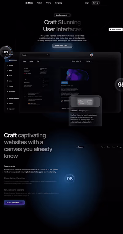 Stellar - Web Builder SaaS Startup (Framer)