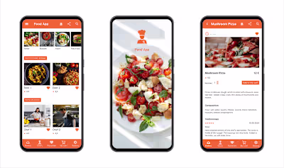 Food mobile application design in FIGMA