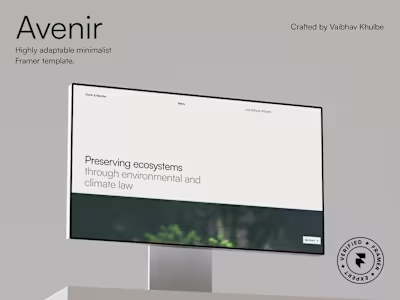 Avenir: Framer Template