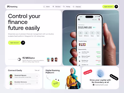 Financial App – Header Exploration Introducing a sophisticat...
