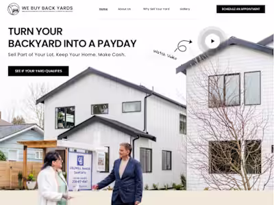 We Buy Back Yards Real-Estate Website Design