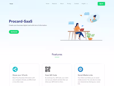 DIGITAL CARD WEBSITE SAAS