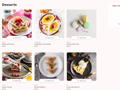 Product list with cart