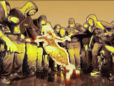 Mixed media, 2D animation, and VFX work. 2024. (Music Video)