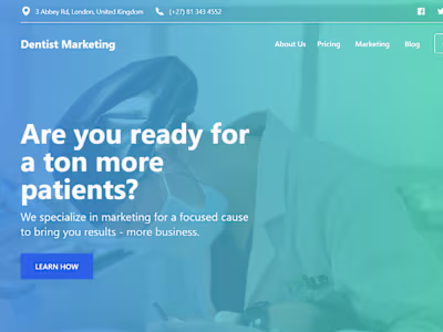 Dentist Marketing Website in HTML CSS
