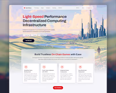 SpinGlass - Landing Page for a Blockchain Startup