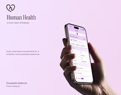 Human Health iOS App UI Design audit & Redesign