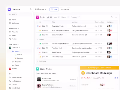 Lumora - SaaS Project Management | Dashboard