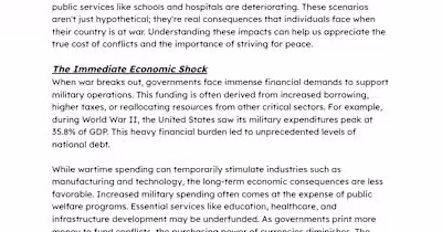 The Hidden Costs of War on the Economy