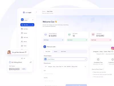 SMM Panel Template Design for PerfectPanel