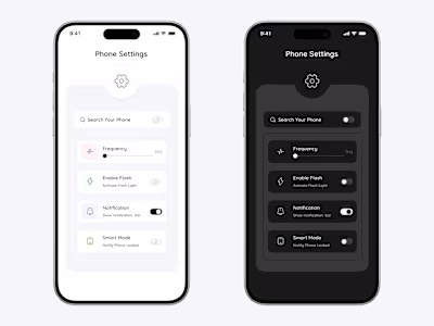 Clean Settings App UI Concept