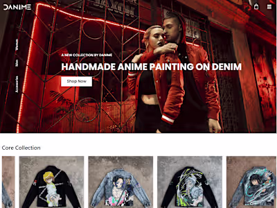 DANIME eCommerce Landing Page