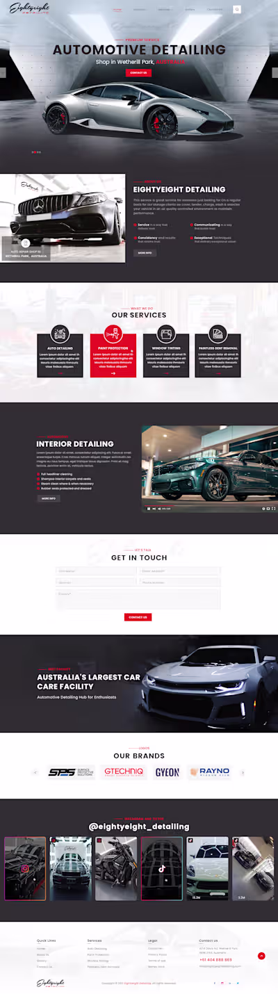 Website Redesign for eightyeightdetailing