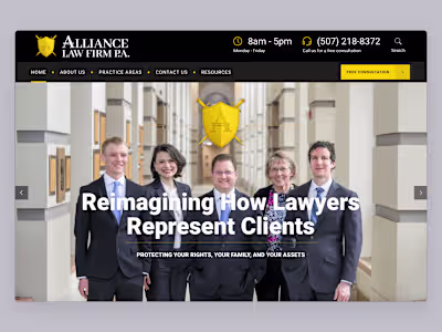 Alliance Law Firm Website and Logo