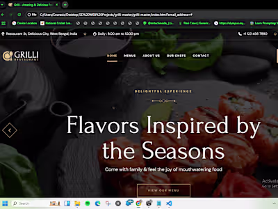 Responsive Frontend Development Website for Restaurant owners