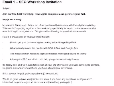 SEO Workshop for Septic Companies