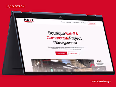 Hatt management boutique firm website uiux design