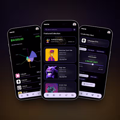 Dark Mode NFT Marketplace App Design - Case Study Available