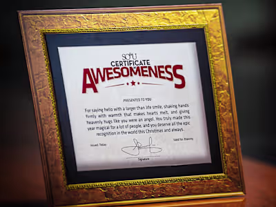 Certificate of Awesomeness