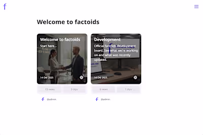 Hi everyone, sharing my personal project - the factoids app....