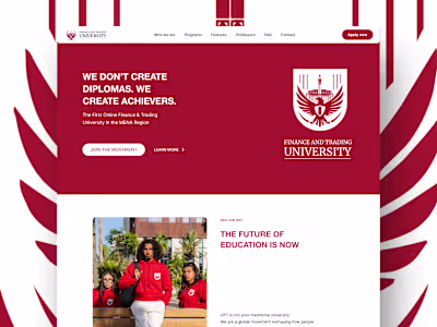 Landing Page Design for UFT Trading Community