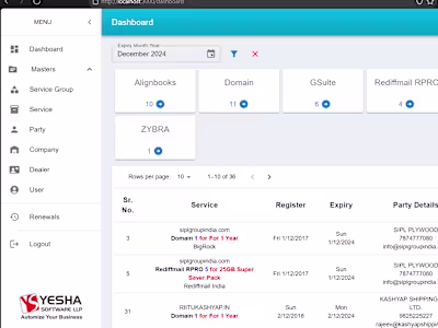 CRM and Renewal Management System Development