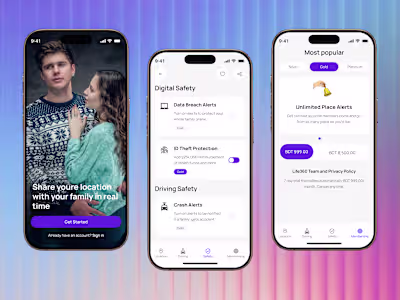 Guardian360 – Family Location & Safety Management App UI/UX