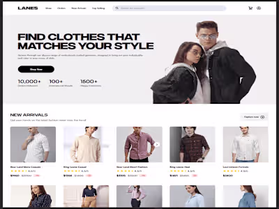 Lanes Ecommerce – E-commerce Platform - Personal Project