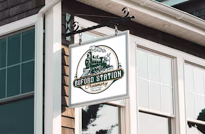 Vintage Hand Drawn Logo for Buford Station Creamery :: Behance